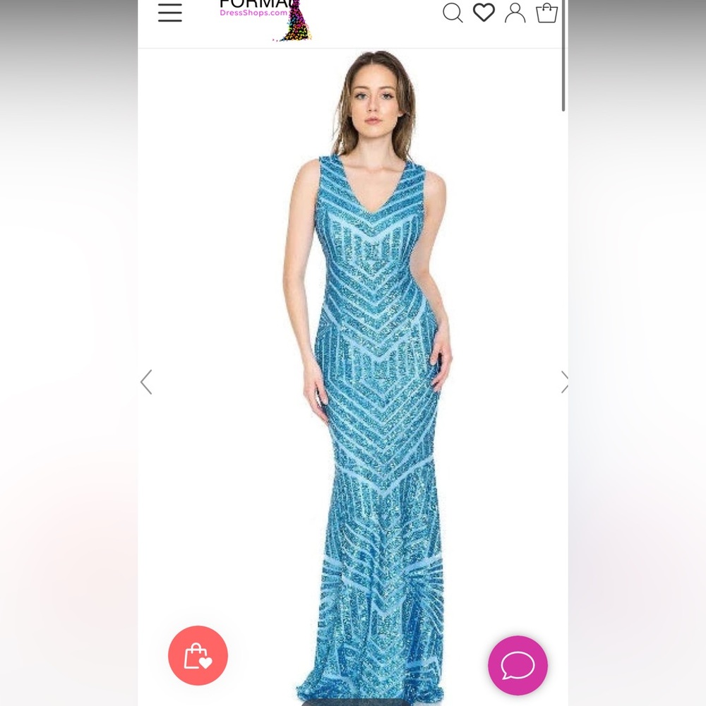 Strechy powder blue sequined gown